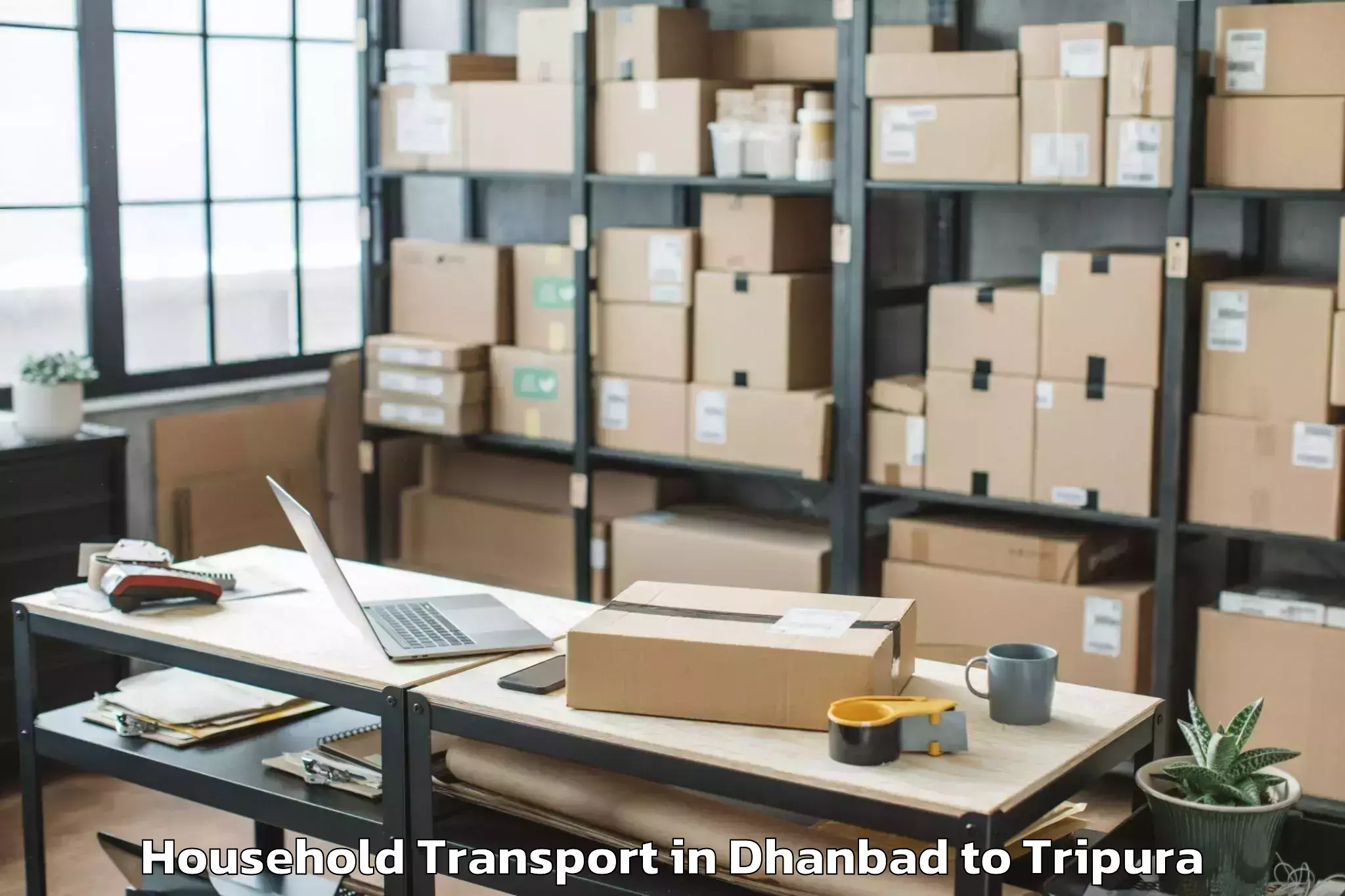 Book Dhanbad to Hezamara Household Transport